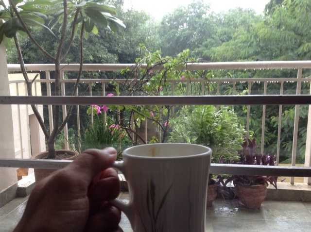 Fresh chai and monsoon rains are a welcomed respite from the hustle and bustle of Delhi.